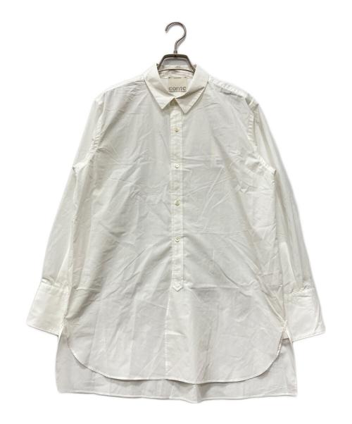 Conte（コンテ）conte (コンテ) コットン ロゴ レギュラーカラーシャツ ホワイト サイズ:下記参照の古着・服飾アイテム
