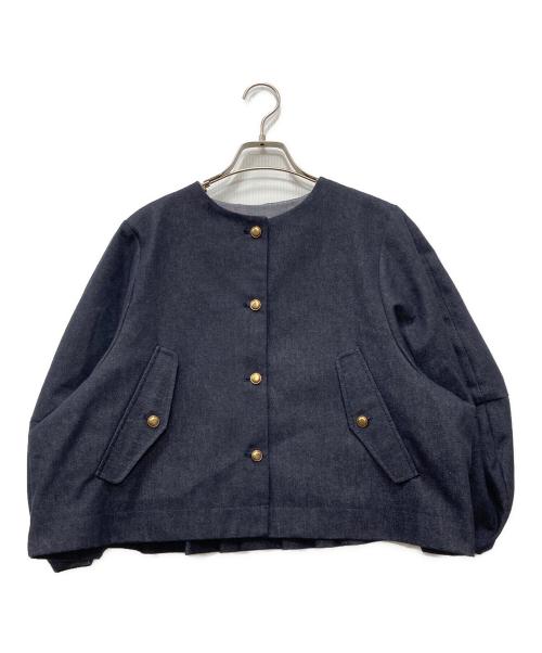 trefle+1（トレフルプラスワン）TREFLE+1 (トレフルプラスワン) プリーツデニムジャケット インディゴ サイズ:F 未使用品の古着・服飾アイテム