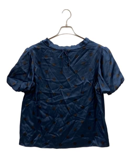 OLD ENGLAND（オールドイングランド）OLD ENGLAND (オールドイングランド) シルクサテンドットブラウス ネイビー サイズ:Freeの古着・服飾アイテム