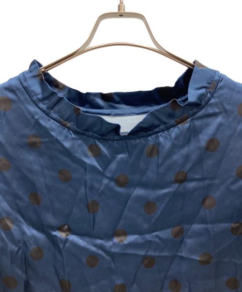 OLD ENGLAND（オールドイングランド）OLD ENGLAND (オールドイングランド) シルクサテンドットブラウス ネイビー サイズ:Freeの古着・服飾アイテム