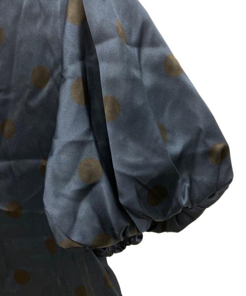 OLD ENGLAND（オールドイングランド）OLD ENGLAND (オールドイングランド) シルクサテンドットブラウス ネイビー サイズ:Freeの古着・服飾アイテム
