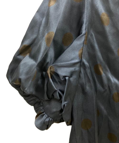 OLD ENGLAND（オールドイングランド）OLD ENGLAND (オールドイングランド) シルクサテンドットブラウス ネイビー サイズ:Freeの古着・服飾アイテム