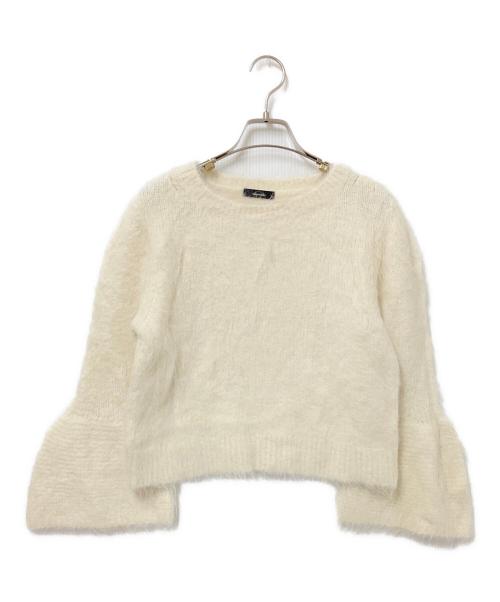 allureville（アルアバイル）allureville (アルアバイル) アルパカシャギーベルスリーブプルオーバー ベージュ サイズ:2の古着・服飾アイテム