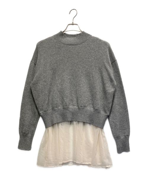 ADORE（アドーア）ADORE (アドーア) シアー×ウールカシミヤニットトップス グレー サイズ:38の古着・服飾アイテム