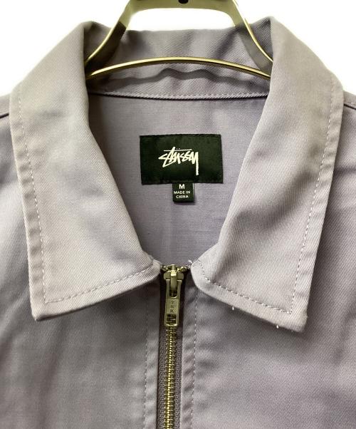 stussy（ステューシー）stussy (ステューシー) ZIP UP WORK SHIRT パープル サイズ:Mの古着・服飾アイテム