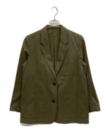 MARGARET HOWELL（マーガレットハウエル）の古着「MATT COTTON TWILL テーラード ジャケット」｜オリーブ
