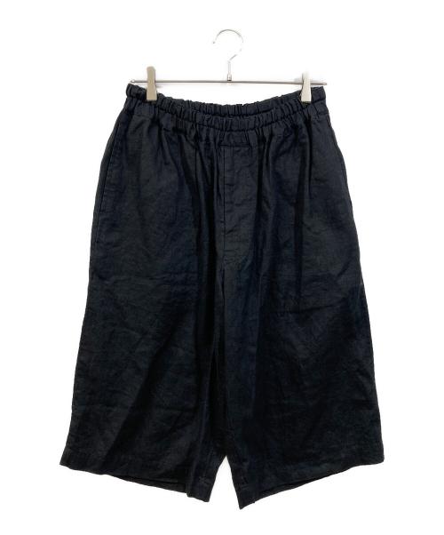 BLACK COMME des GARCONS（ブラックコムデギャルソン）BLACK COMME des GARCONS (ブラック コムデギャルソン) リネンハーフパンツ ブラック サイズ:Mの古着・服飾アイテム