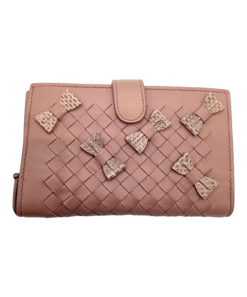 BOTTEGA VENETA（ボッテガベネタ）BOTTEGA VENETA (ボッテガベネタ) 2つ折り財布 ピンクの古着・服飾アイテム