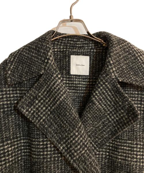 Spick and Span（スピック＆スパン）Spick and Span (スピックアンドスパン) Wスライバーチェックハーフコート ブラック サイズ:38の古着・服飾アイテム