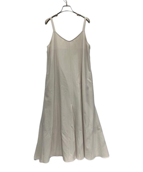 YONFA（ヨンファ）YONFA (ヨンファ) Vパターンドレープドレス ベージュ サイズ:Mの古着・服飾アイテム