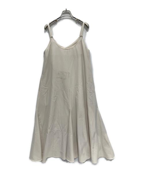 YONFA（ヨンファ）YONFA (ヨンファ) Vパターンドレープドレス ベージュ サイズ:Mの古着・服飾アイテム