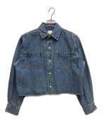 Spick and Spanスピック＆スパン）の古着「ショートデニムシャツ」｜ブルー