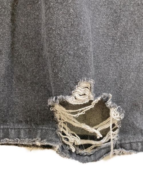 whiteland Blackburn（ホワイトランドブラックバーン）whiteland Blackburn (ホワイトランドブラックバーン) ダメージ加工ワイドデニムパンツ ブラック サイズ:Mの古着・服飾アイテム