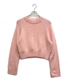 LA MAILLE SEZANE（ラ マイユ セザンヌ）の古着「ベビーアルパカ混クロップドニット」｜ピンク
