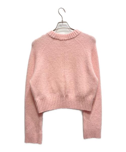 LA MAILLE SEZANE（ラ マイユ セザンヌ）LA MAILLE SEZANE (ラ マイユ セザンヌ) ベビーアルパカ混クロップドニット ピンク サイズ:Sの古着・服飾アイテム