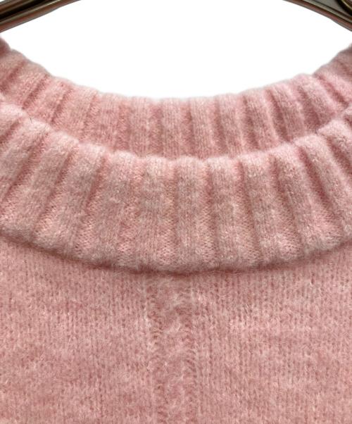 LA MAILLE SEZANE（ラ マイユ セザンヌ）LA MAILLE SEZANE (ラ マイユ セザンヌ) ベビーアルパカ混クロップドニット ピンク サイズ:Sの古着・服飾アイテム