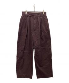 6(ROKU) BEAUTY&YOUTH（ロク ビューティーアンドユース）の古着「タックパンツ」｜ワインレッド