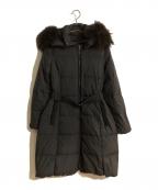 nano・universe×nishiawa downナノ・ユニバース×）の古着「ラクーンファーダウンコート」｜ブラック