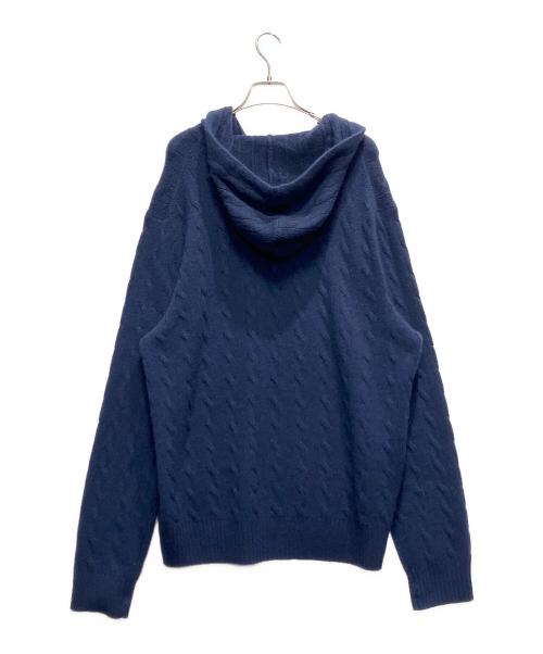 PINK PONY RALPH LAUREN（ピンク ポニー ラルフ ローレン）PINK PONY RALPH LAUREN (ピンク ポニー ラルフ ローレン) ケーブルカシミアフーデッドセーター ネイビー サイズ:XLの古着・服飾アイテム