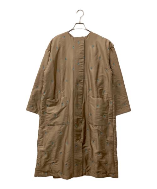 ne quittez pas（ヌキテパ）ne quittez pas (ヌキテパ) Poly Dupion Embroidery Quilted Coat ベージュ サイズ:Freeの古着・服飾アイテム