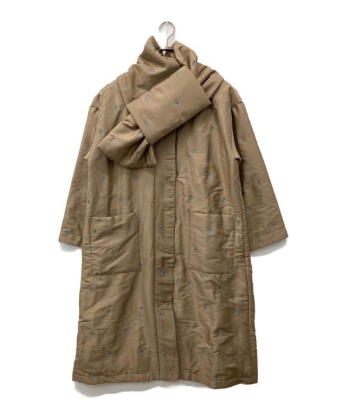 ne quittez pas（ヌキテパ）ne quittez pas (ヌキテパ) Poly Dupion Embroidery Quilted Coat ベージュ サイズ:Freeの古着・服飾アイテム