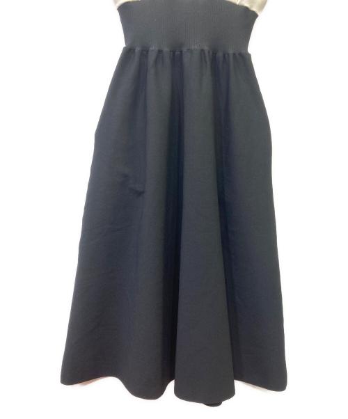 CELFORD（セルフォード）CELFORD (セルフォード) ウエストリブニットワンピース ブラック×ホワイト サイズ:36の古着・服飾アイテム