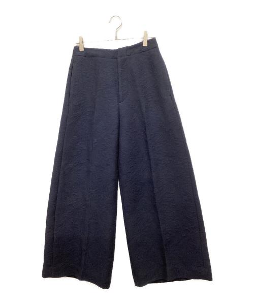 Con te（コンテ）Con te (コンテ) CON FLW JACQUAD WIDE PT/ジャガードワイドパンツ ネイビー サイズ:38の古着・服飾アイテム