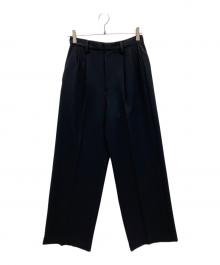 Spick and Span（スピック＆スパン）の古着「ダブルクロスツータックパンツ」｜ブラック