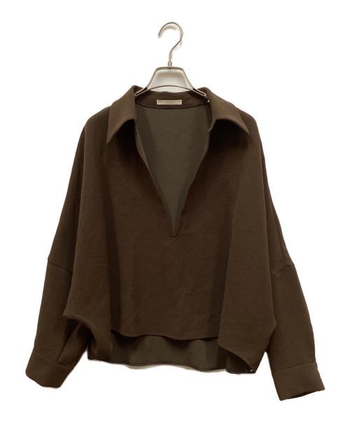 Plage（プラージュ）Plage (プラージュ) GEORGETTE SKIPPER ブラウス（ジョーゼットスキッパーブラウス） ブラウン サイズ:Free 未使用品の古着・服飾アイテム