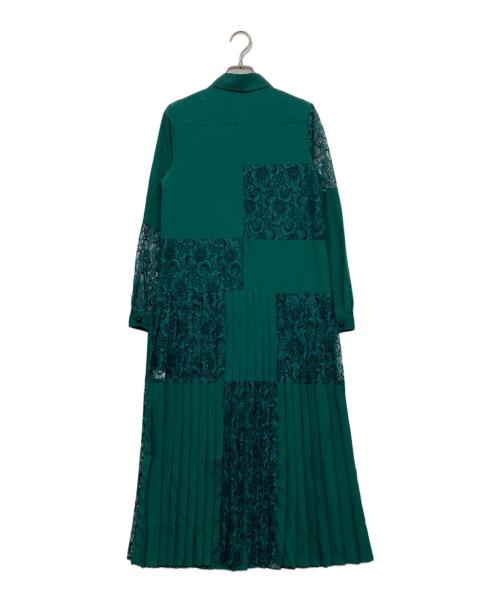 Diagram（ダイアグラム）Diagram (ダイアグラム) レースパッチワークワンピース グリーン サイズ:36の古着・服飾アイテム