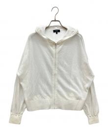 theory（セオリー）の古着「Sheer Cotton 2 Zip Up Hoodie」｜ホワイト