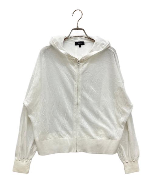 theory（セオリー）theory (セオリー) Sheer Cotton 2 Zip Up Hoodie ホワイト サイズ:Ｓの古着・服飾アイテム