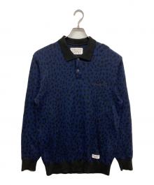 WACKO MARIA（ワコマリア）の古着「LEOPARD JACQUARD POLO SHIRT」｜ネイビー