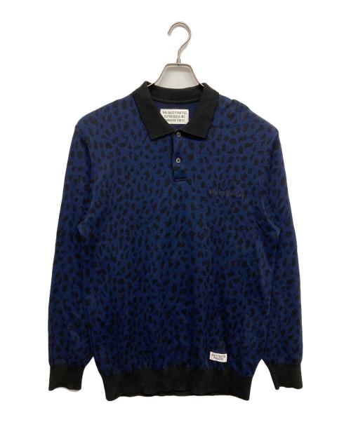 WACKO MARIA（ワコマリア）WACKO MARIA (ワコマリア) LEOPARD JACQUARD POLO SHIRT ネイビー サイズ:Sの古着・服飾アイテム