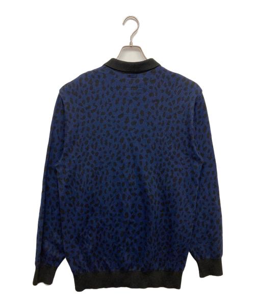 WACKO MARIA（ワコマリア）WACKO MARIA (ワコマリア) LEOPARD JACQUARD POLO SHIRT ネイビー サイズ:Sの古着・服飾アイテム