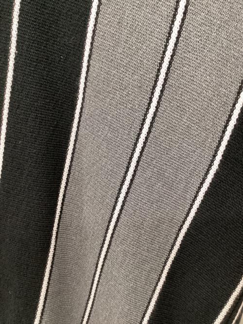 WACKO MARIA（ワコマリア）WACKO MARIA (ワコマリア) STRIPED KNIT JACQUARD POLO SHIRT / ストライプニットジャガードポロシャツ ブラック×グレー サイズ:Sの古着・服飾アイテム