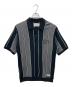 WACKO MARIA（ワコマリア）の古着「STRIPED KNIT JACQUARD POLO SHIRT / ストライプニットジャガードポロシャツ」｜ブラック×グレー