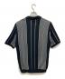 WACKO MARIA (ワコマリア) STRIPED KNIT JACQUARD POLO SHIRT / ストライプニットジャガードポロシャツ ブラック×グレー サイズ:S：16000円