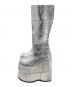 DEMONIA (デモニア) 厚底グリッターロングブーツ シルバー サイズ:37：4500円