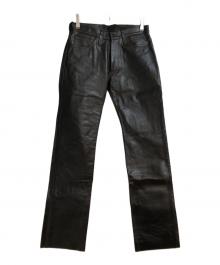 DAGDA LEATHERS（ダグダレザーズ）の古着「レザーパンツ」｜ブラック