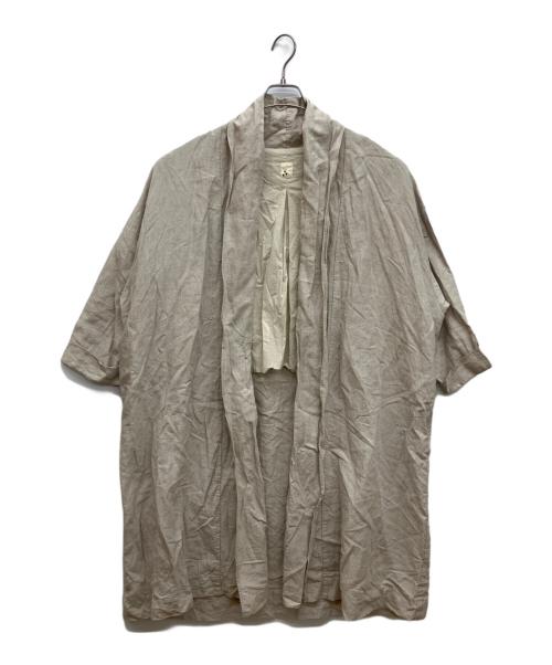 くらすこと（クラスコト）くらすこと (クラスコト) リネンコットンローブコート ベージュ サイズ:FREEの古着・服飾アイテム