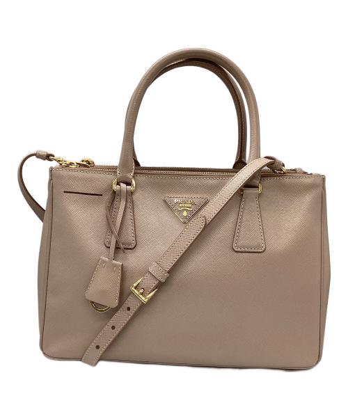 PRADA（プラダ）PRADA (プラダ) サフィアーノ ガレリア 2WAYレザーハンドバッグ ショルダーバッグ ベージュの古着・服飾アイテム