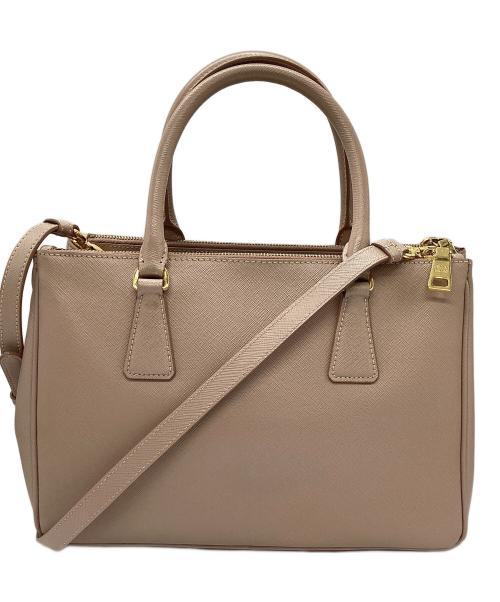 PRADA（プラダ）PRADA (プラダ) サフィアーノ ガレリア 2WAYレザーハンドバッグ ショルダーバッグ ベージュの古着・服飾アイテム