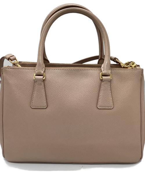 PRADA（プラダ）PRADA (プラダ) サフィアーノ ガレリア 2WAYレザーハンドバッグ ショルダーバッグ ベージュの古着・服飾アイテム