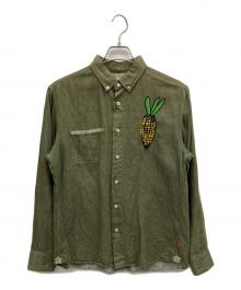 河谷シャツ（カワタニシャツ）の古着「リネンシャツ」｜カーキ