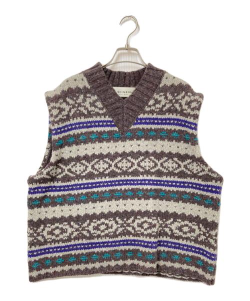 THE SHINZONE（ザ シンゾーン）THE SHINZONE (ザ シンゾーン) FAIR ISLE VEST ブラウン サイズ:F0の古着・服飾アイテム