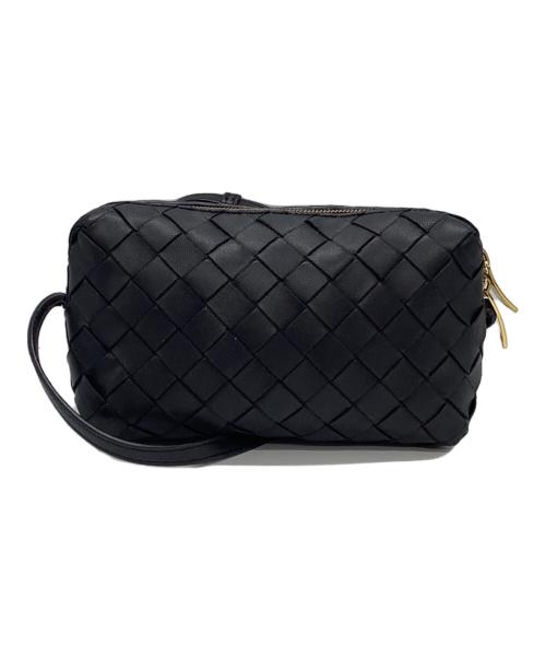 BOTTEGA VENETA（ボッテガベネタ）BOTTEGA VENETA (ボッテガベネタ) イントレチャートショルダーバック ブラック サイズ:下記参照の古着・服飾アイテム