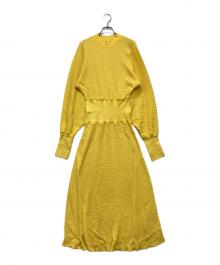beautiful people（ビューティフルピープル）の古着「cotton wool waffle dolman rib dress」｜イエロー