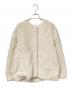 green label relaxing（グリーンレーベルリラクシング）の古着「ノーカラー ボア ブルゾン」｜アイボリー