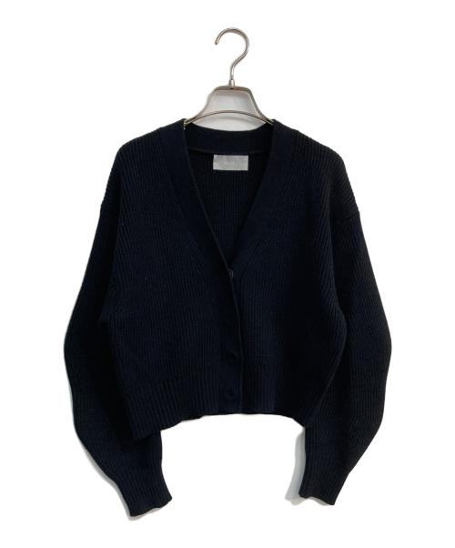 huele museum（ヒューエルミュージアム）hueLe Museum (ヒューエルミュージアム) ウールプレーティングカーディガン　750-3270010 ブラック サイズ:Freeの古着・服飾アイテム